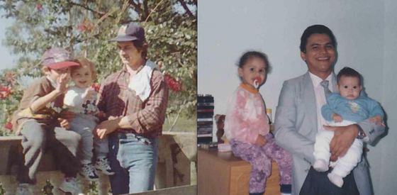 Fotos das duas famílias lado a lado